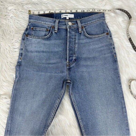 Re/Done Women's High Rise‎ Ankle Crop Mid 90s Fit Finish Skinny Jeans W26-28/L26 - Picture 7 of 10
